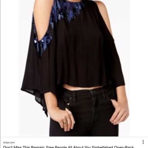 FREE people embellished cold shoulder top - Picture 8 of 13